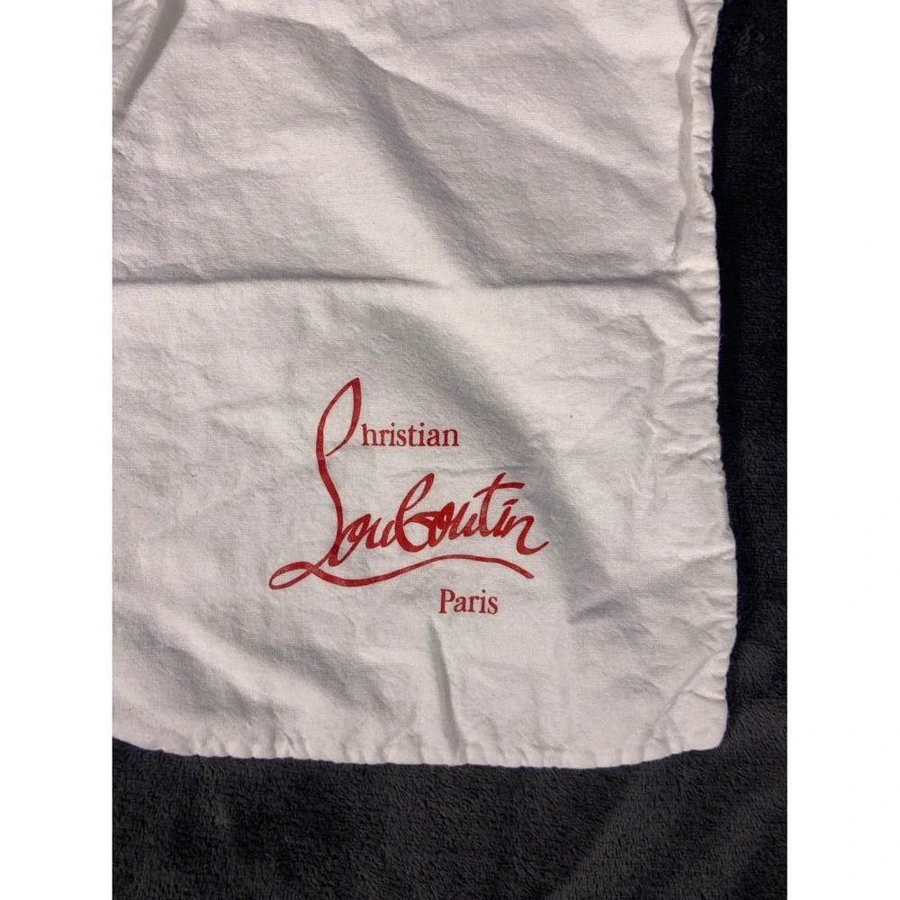 Christian Louboutin Women's Dust Bag Approx 12 X 8 White Drawstring Shoe Red